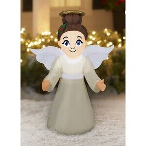 3.5' Airblown Inflatable LED Christmas Angel w/ Wings & Halo Yard Decoration